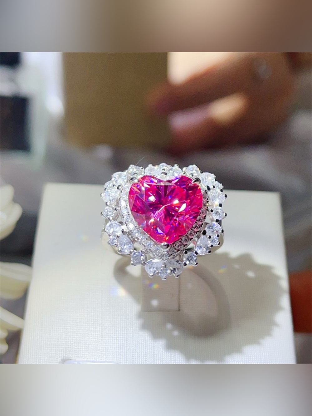 5 Carat Moissanite 925 Sterling Silver Heart-Shaped Ring